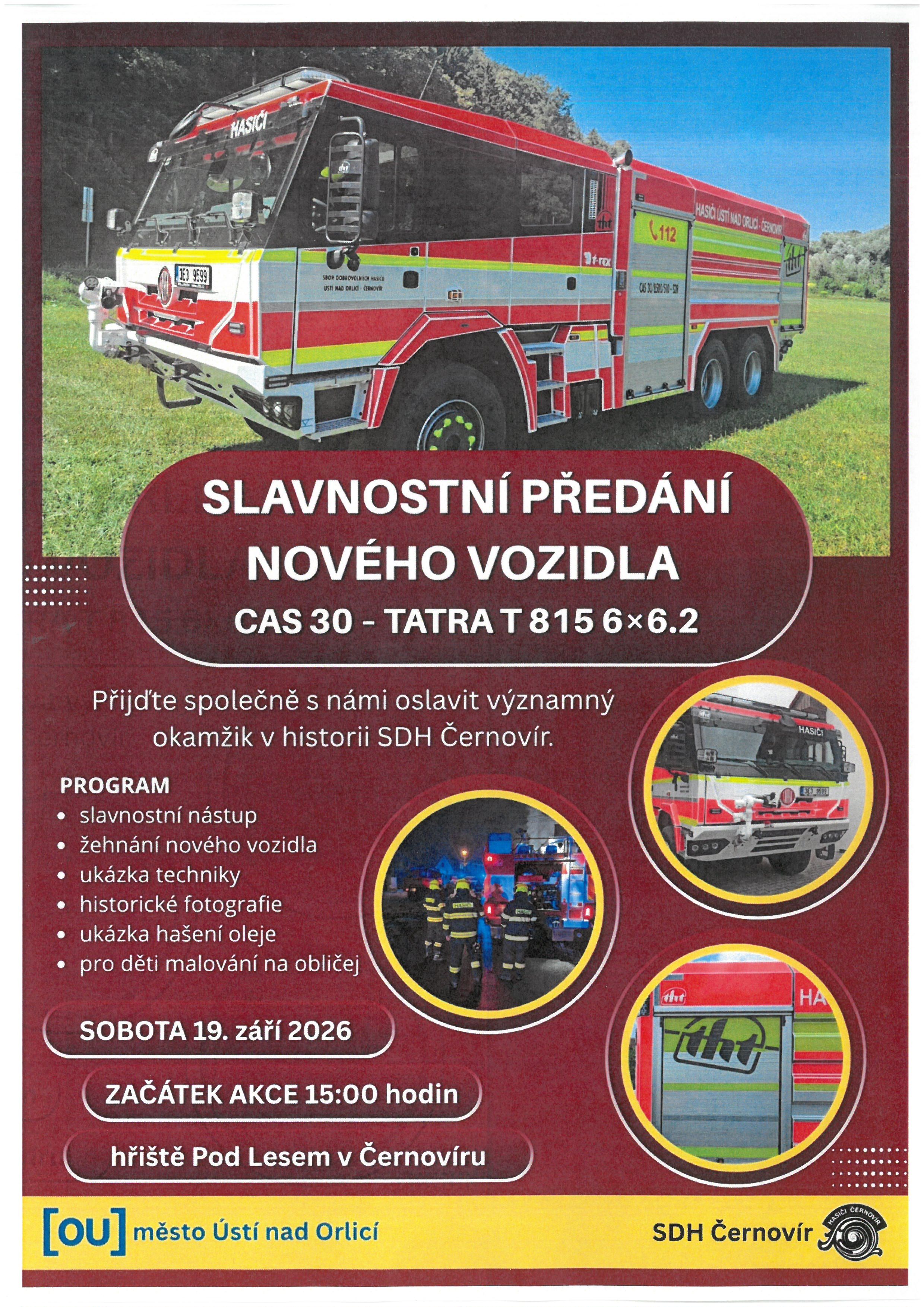 Slavnostnímu předání zásahového vozidla CAS 30