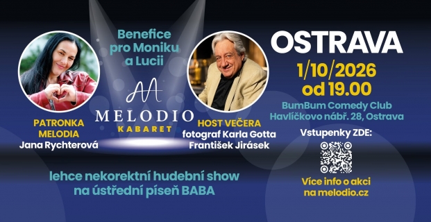 Melodio kabaret BABA show - Benefice pro Moniku a Lucii