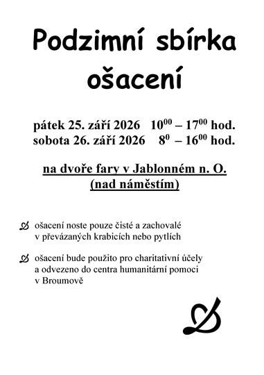 Podzimní sbírka ošacení