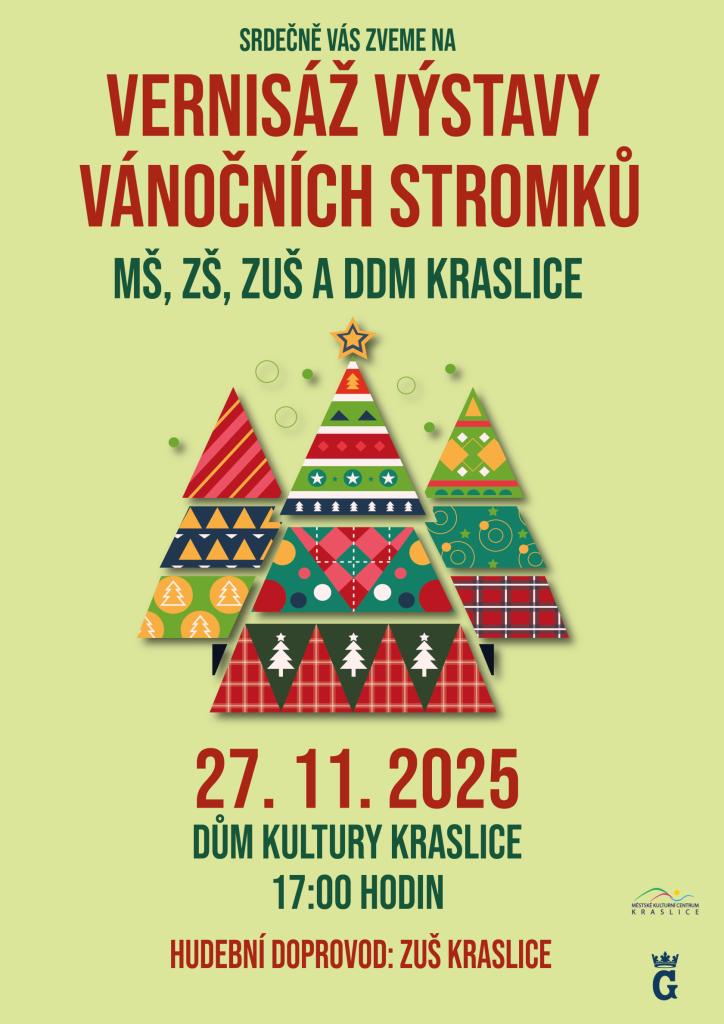 Vernisáž výstavy vánočních stromků