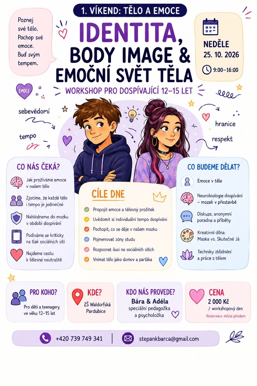 Identita, Body Image & Emoční svět těla: Workshop pro dospívající 12 - 15 let