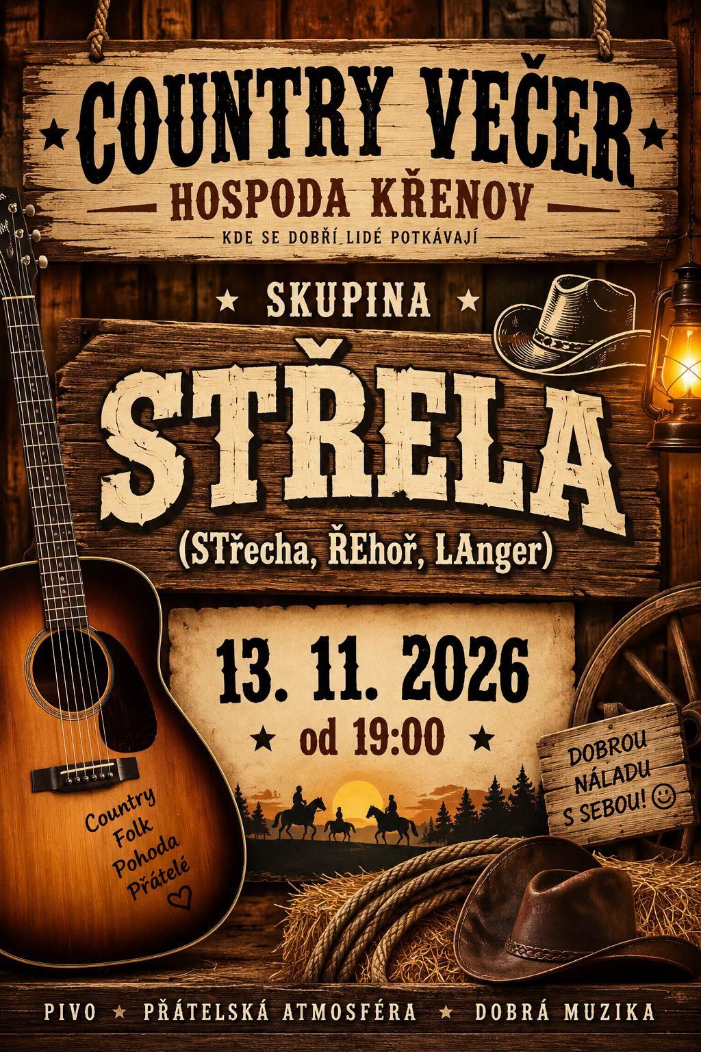 Country večer v hospodě Křenov