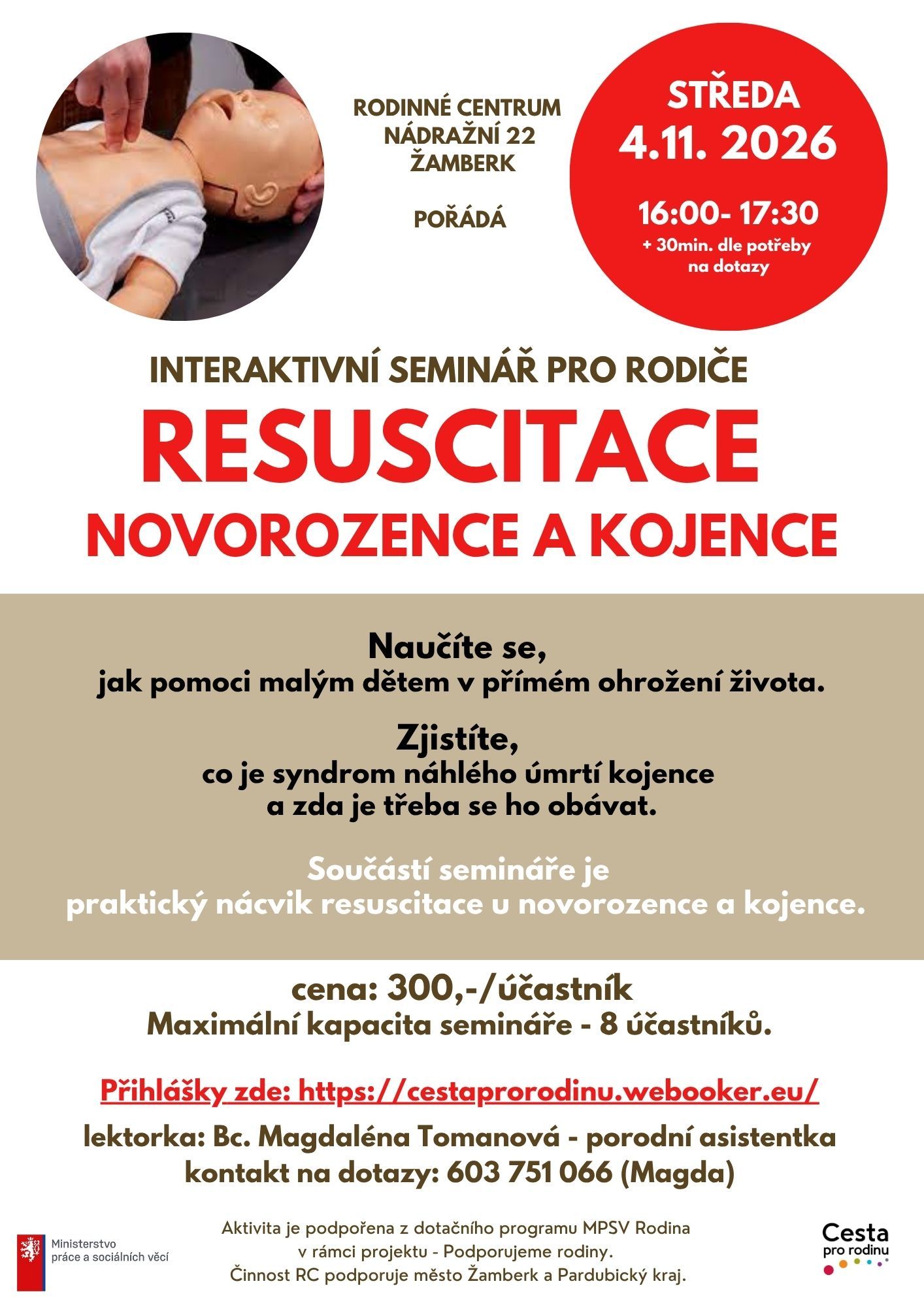 Seminář resuscitace novorozence a kojence