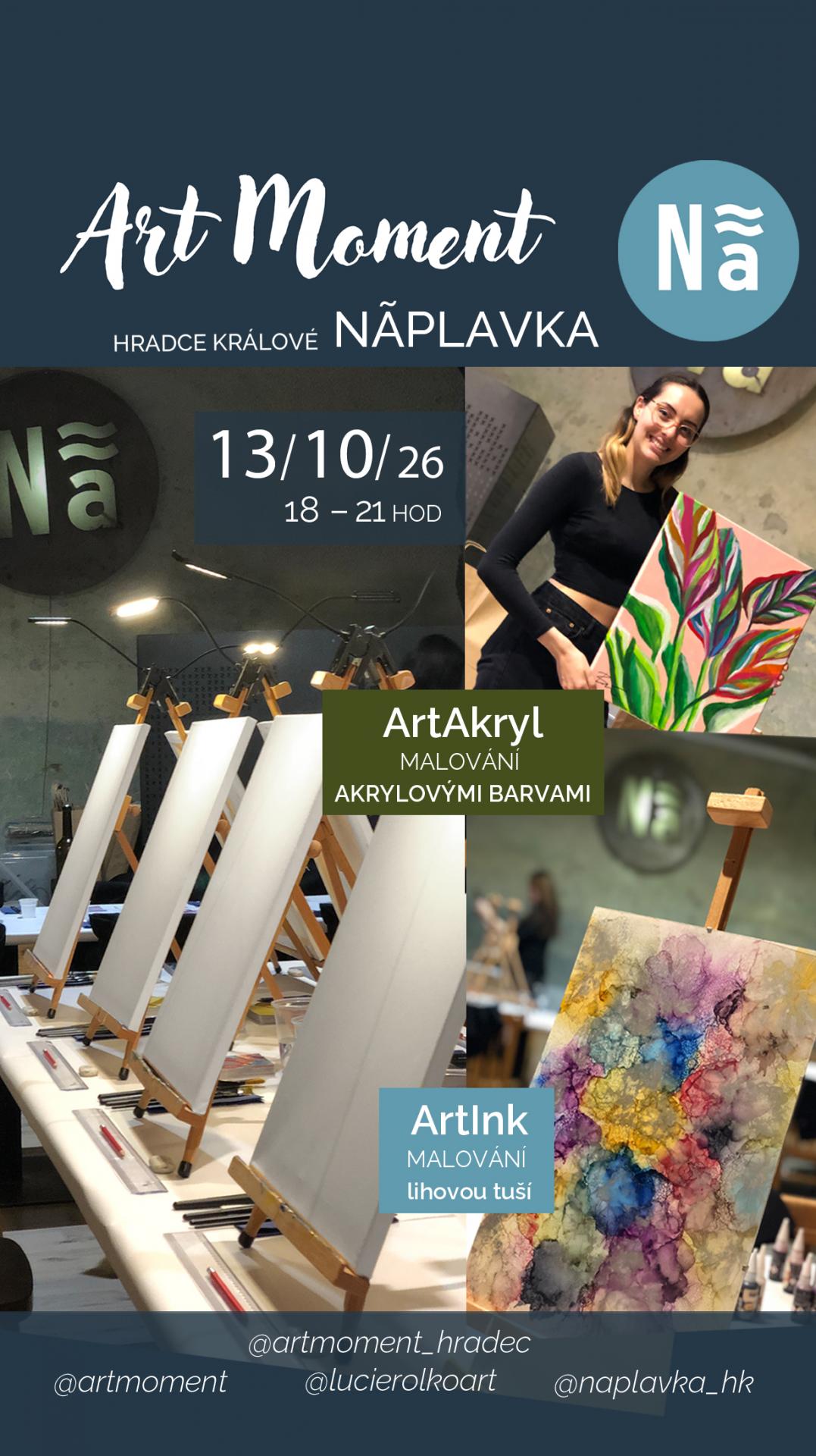 Zážitkové malování s ArtMoment | Malování akrylem a lihovou tuší