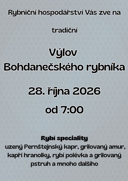 Výlov Bohdanečského rybníka 2026