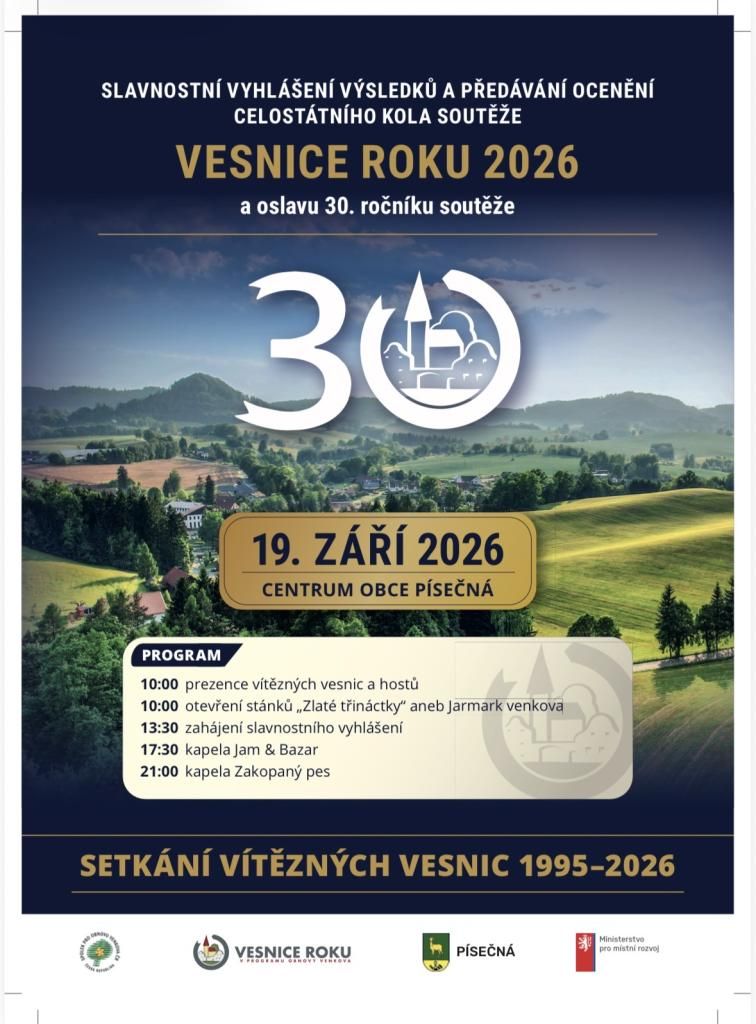Slavnostní vyhlášení Vesnice roku 2026