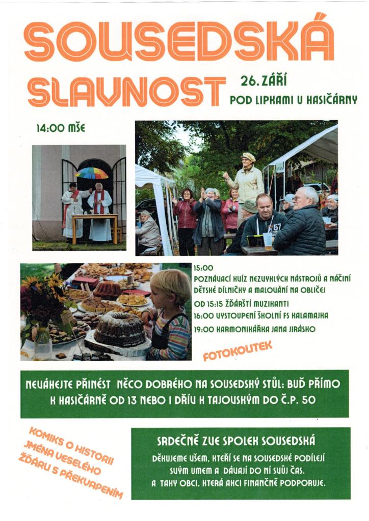Sousedské setkání pod lipkami u hasičárny 26.9.2026