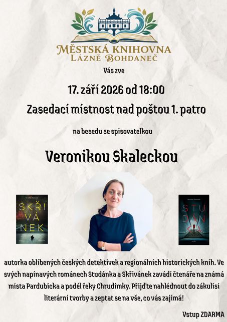 Beseda se spisovatelkou Veronikou Skaleckou