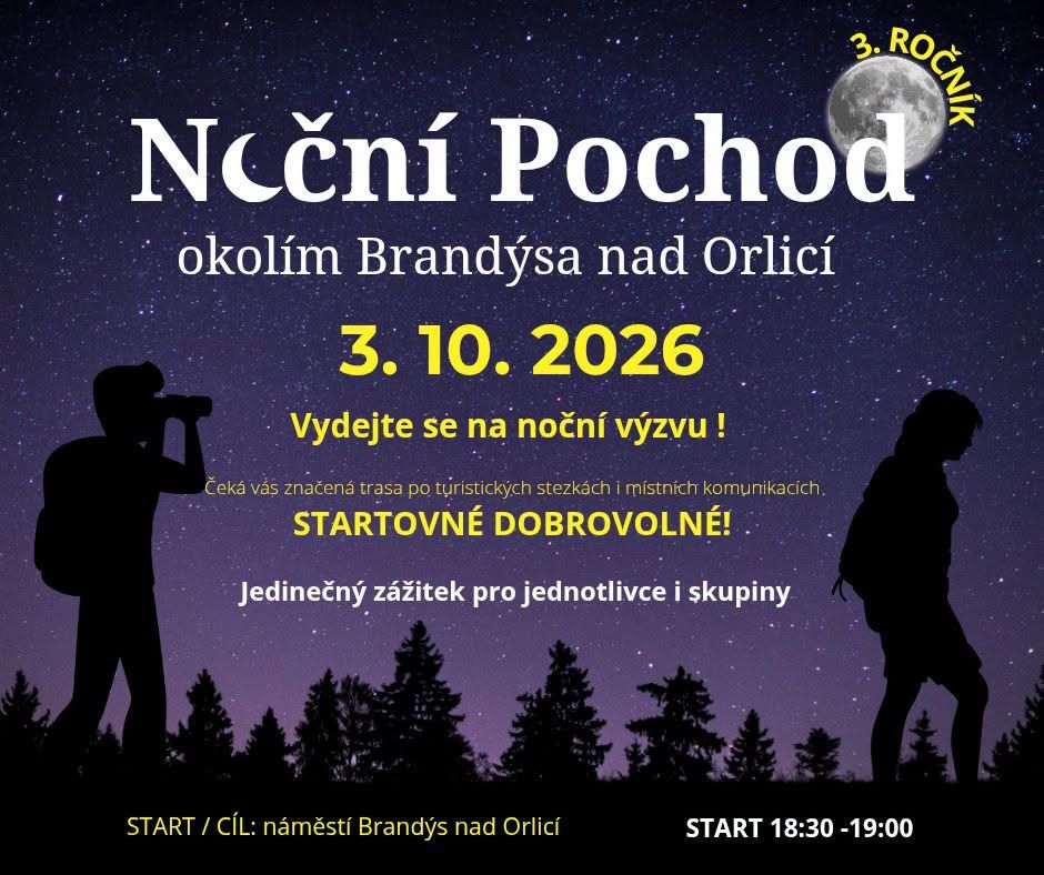 Noční pochod okolím Brandýsa nad Orlicí