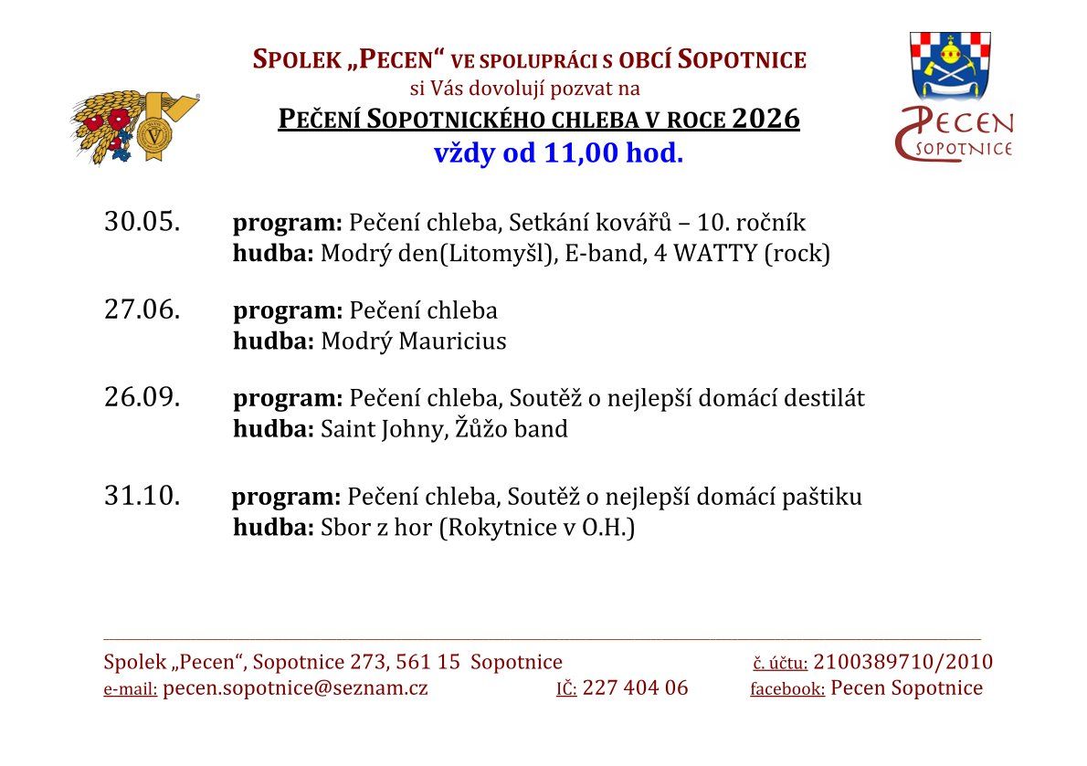 Pečení chleba v Sopotnici