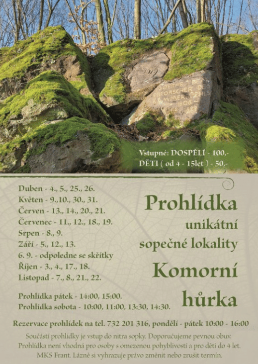 Komentované prohlídky vyhaslé sopky Komorní hůrka