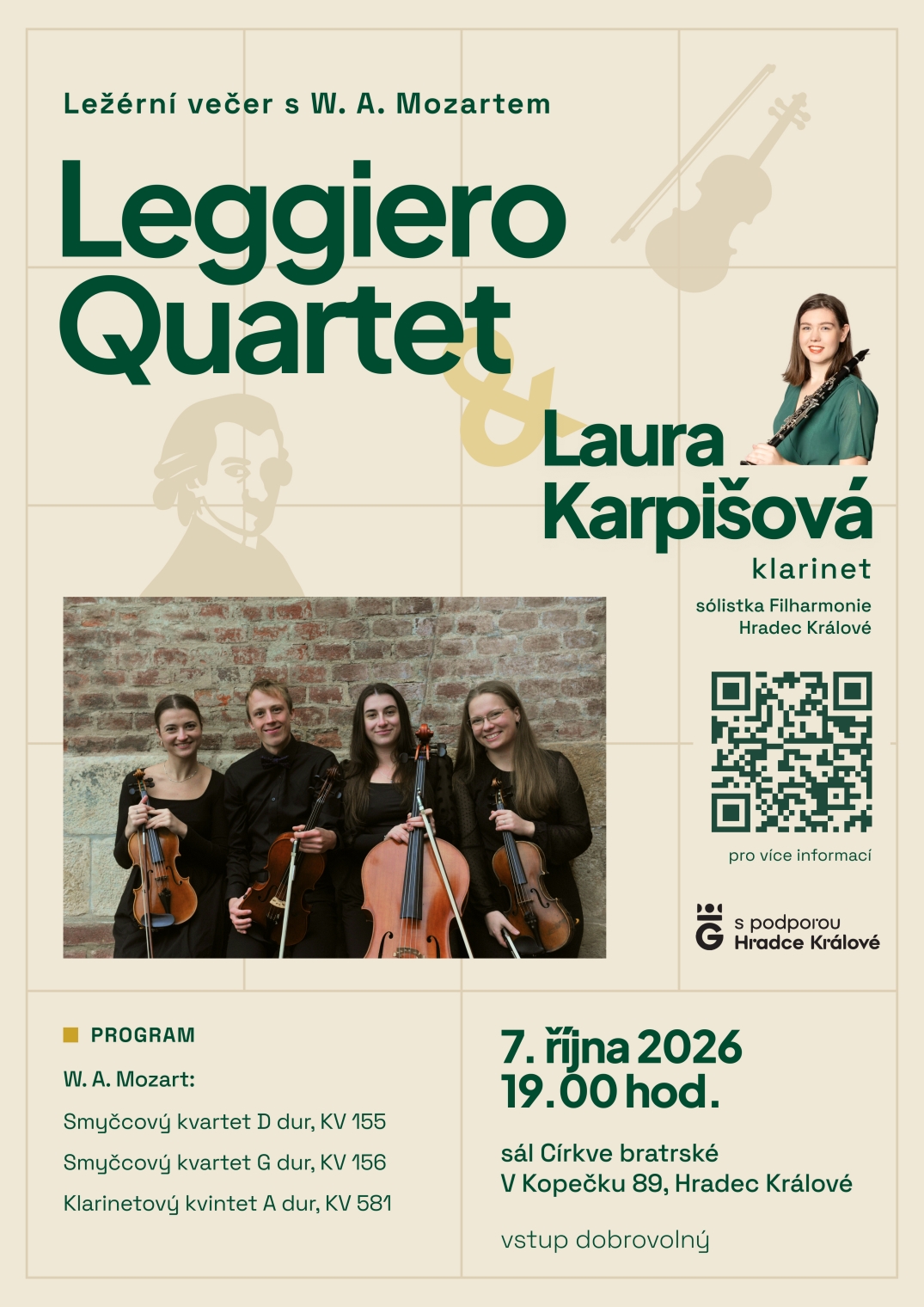 Ležérní večer s W. A. Mozartem | Leggiero Quartet