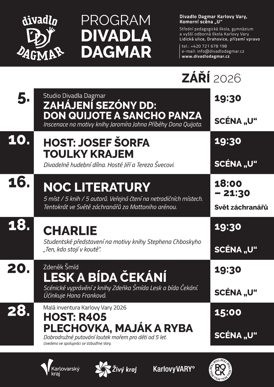 Program divadla Dagmar - září 2026