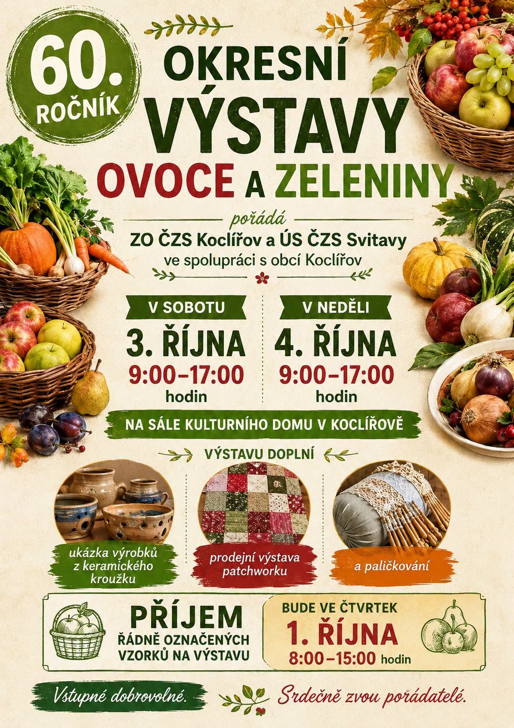 Okresní výstava ovoce a zeleniny 60. ročník