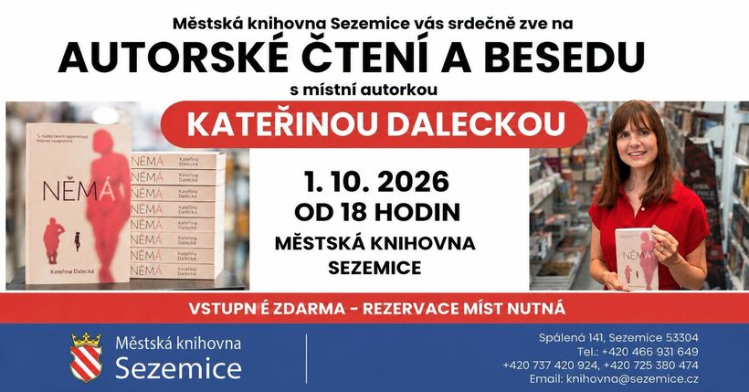Autorské čtení a beseda s Kateřinou Daleckou