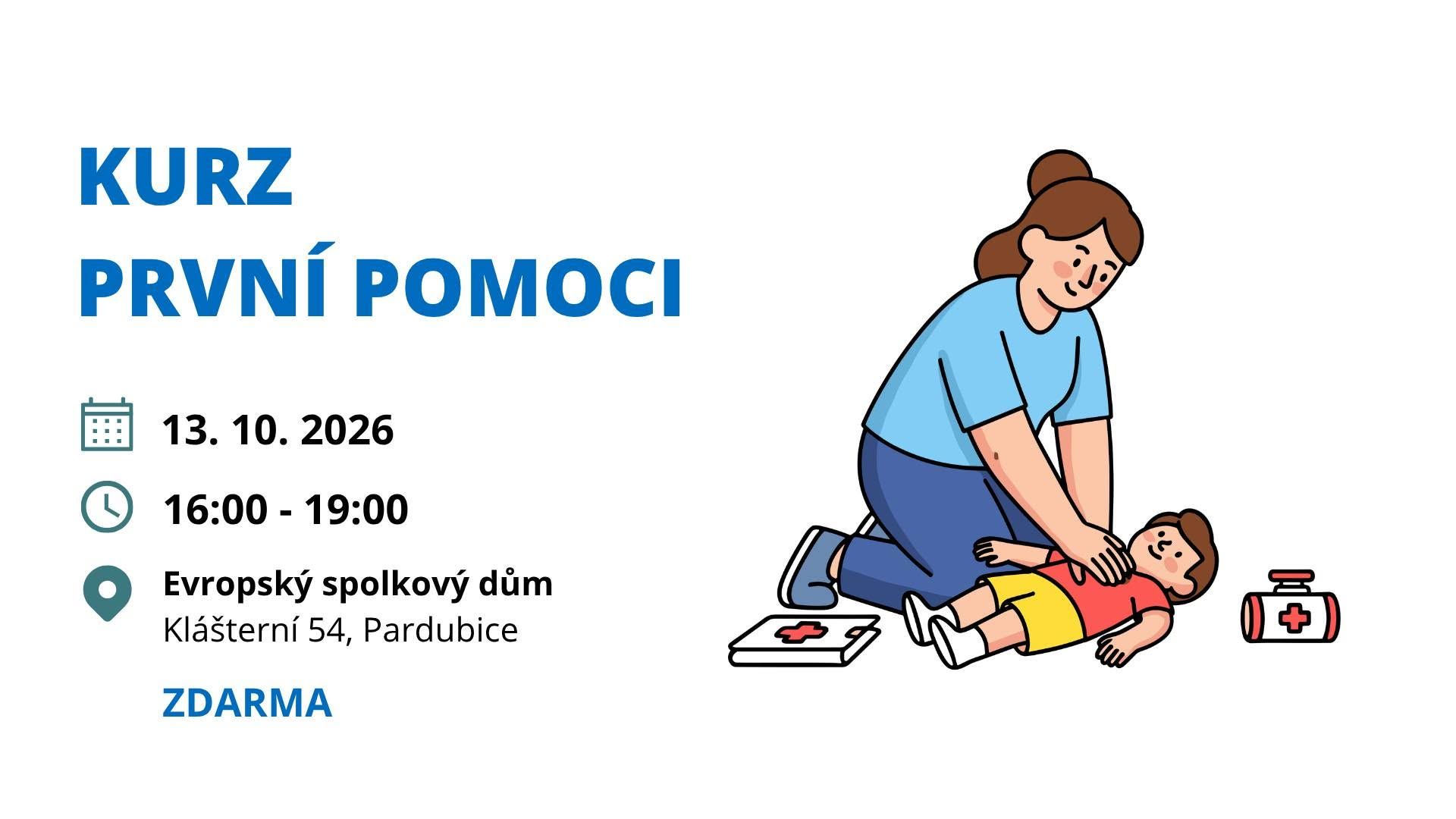 Kurz první pomoci pro dobrovolníky (region Pardubice a Chrudim)