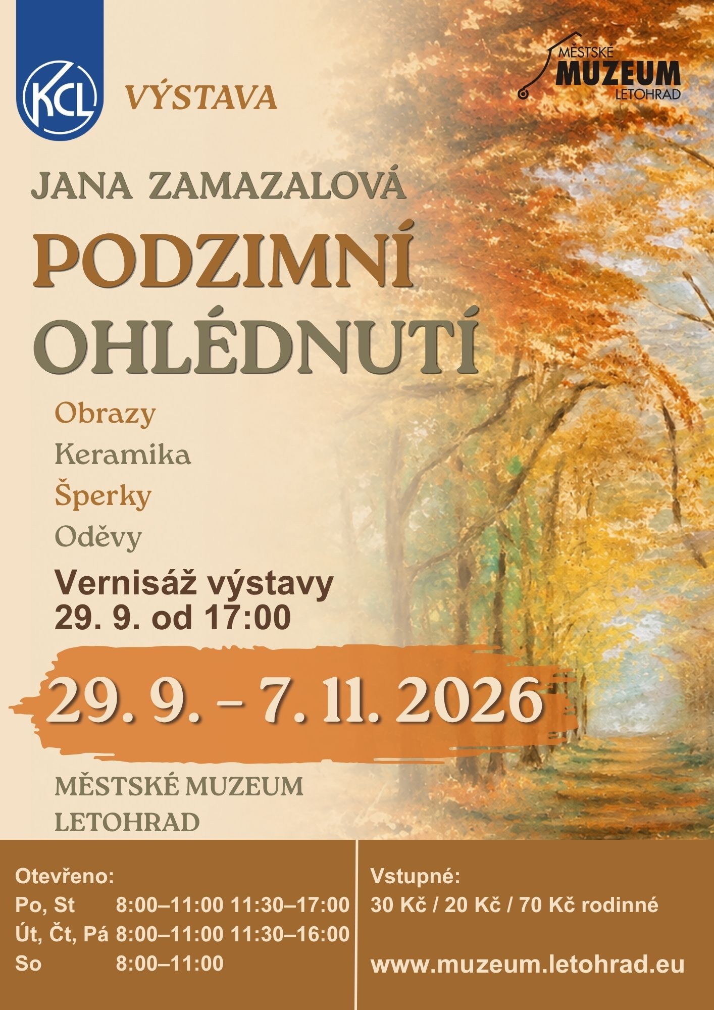 Vernisáž: Jana Zamazalová – Podzimní ohlédnutí