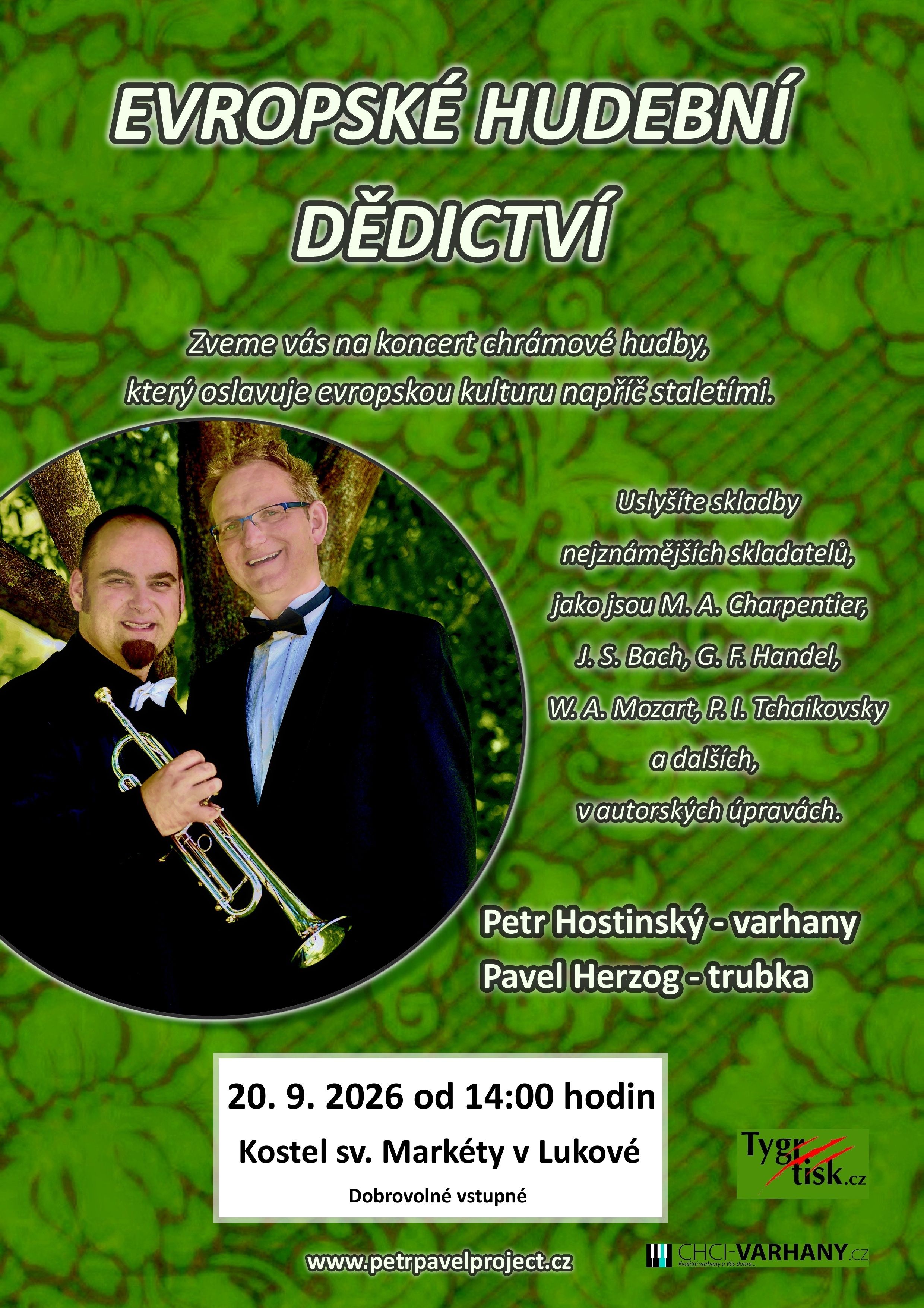 Koncert chrámové hudby – Petr Hostinský a Pavel Herzog