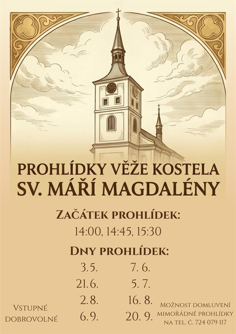 Prohlídky věže kostela sv. Máří Magdalény