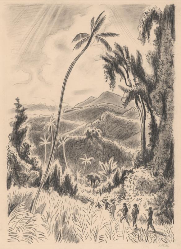 Václav Fiala, Ilustrace k vlastní knize Kaaran-tamo, člověk s měsíce, 1936