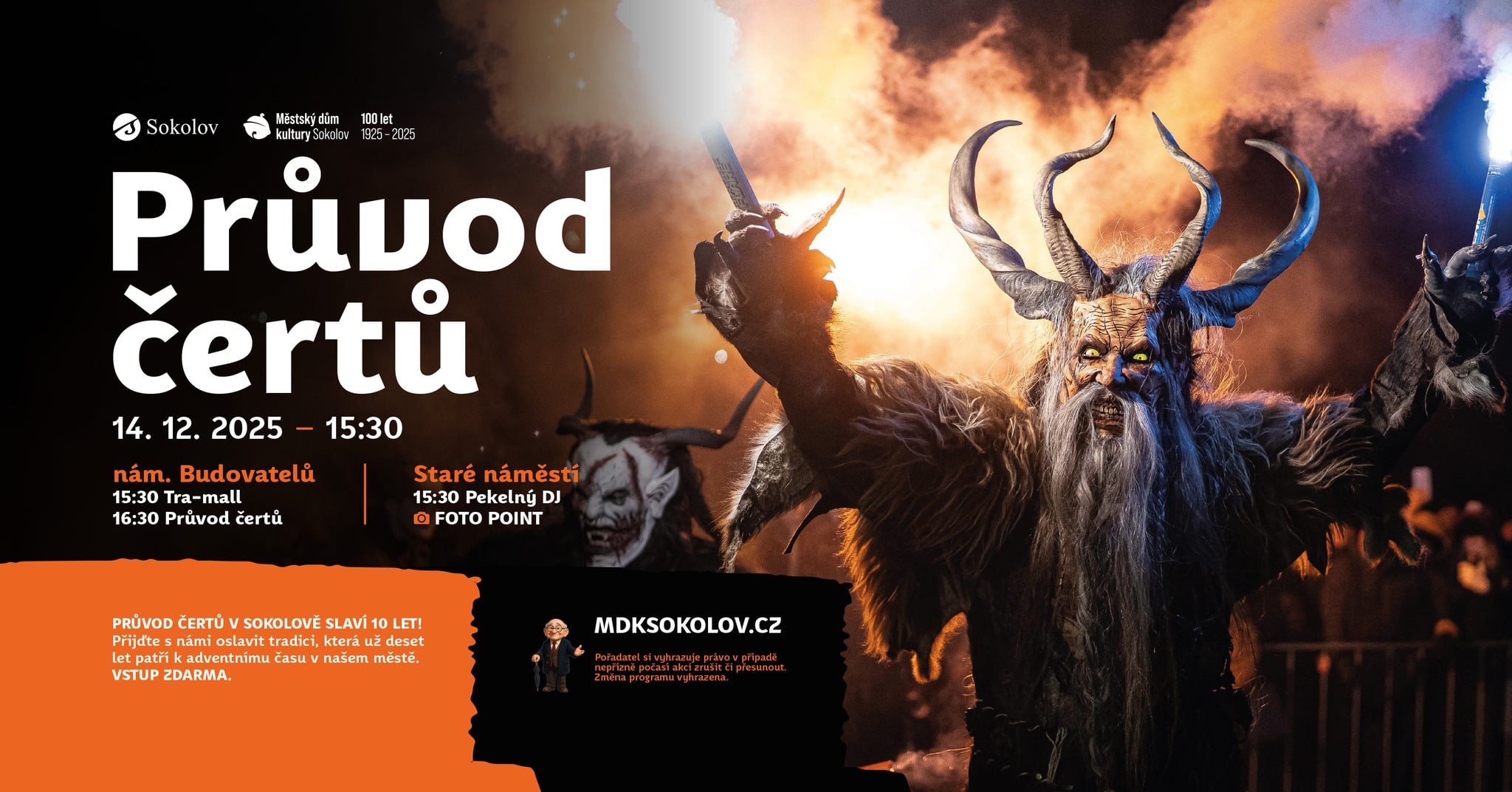 Průvod čertů v Sokolově 2025