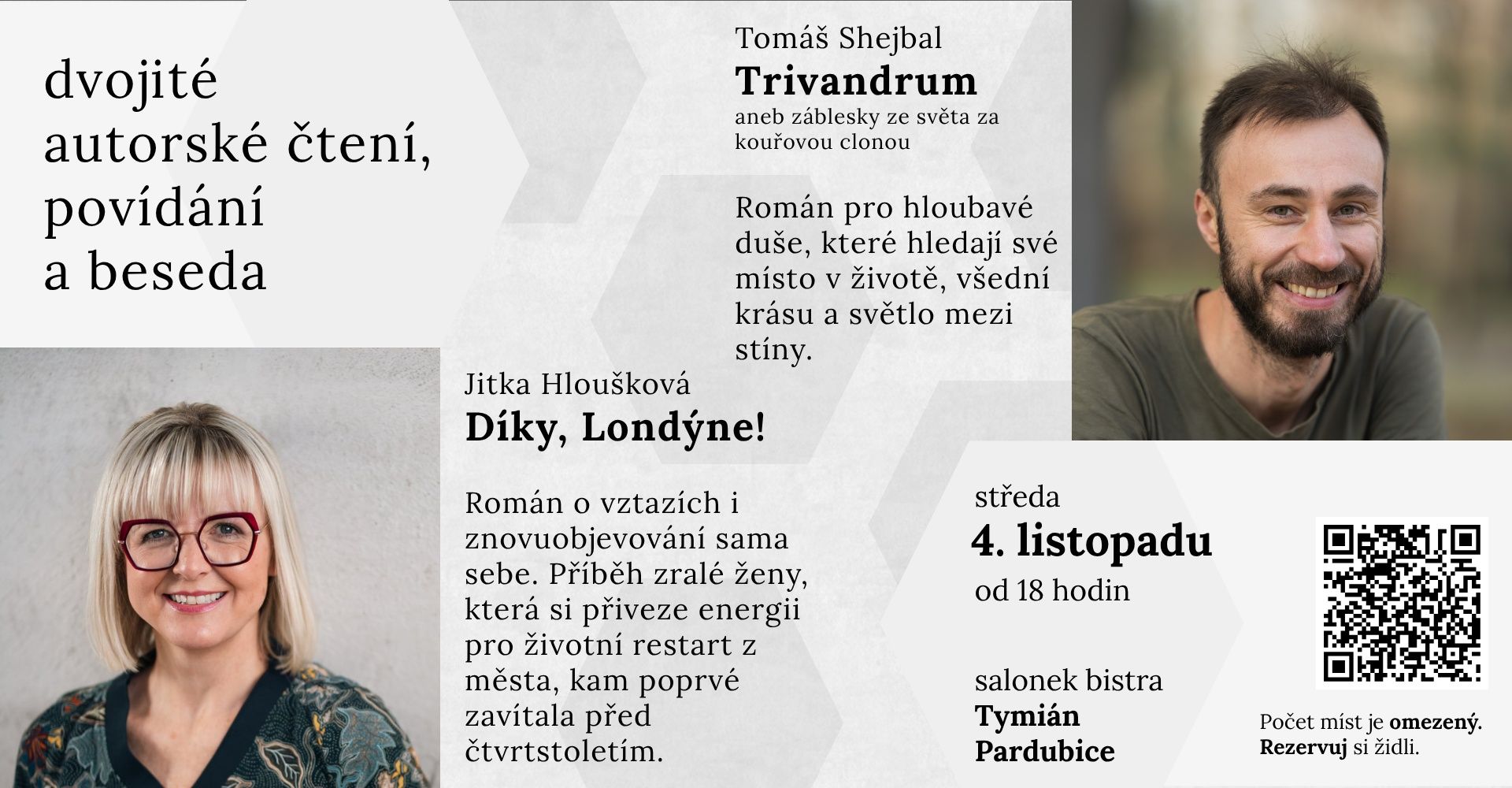 Autorské čtení Jitky Hlouškové a Tomáše Shejbala